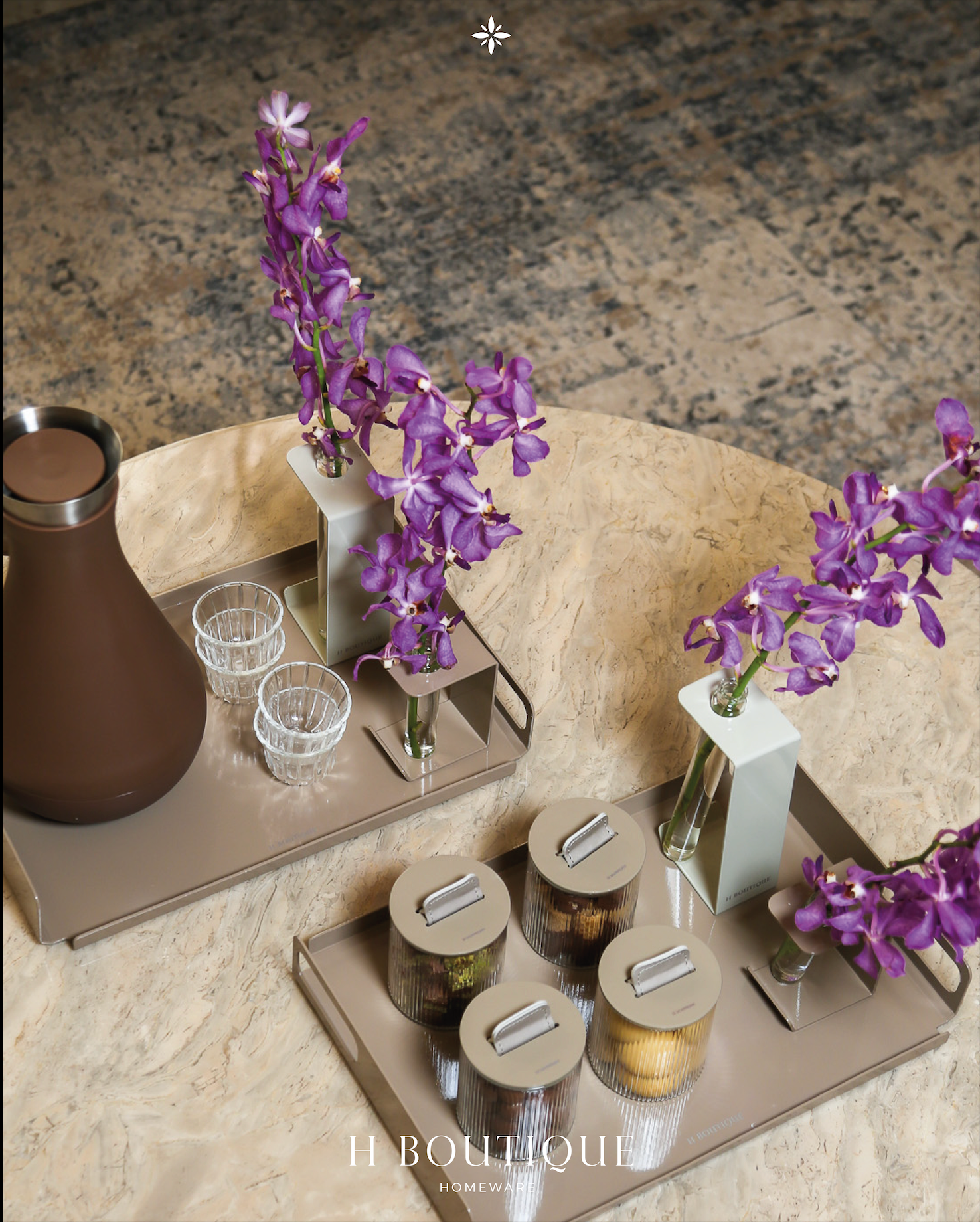 Convex Tray MOCHA SET OF 2 - M -