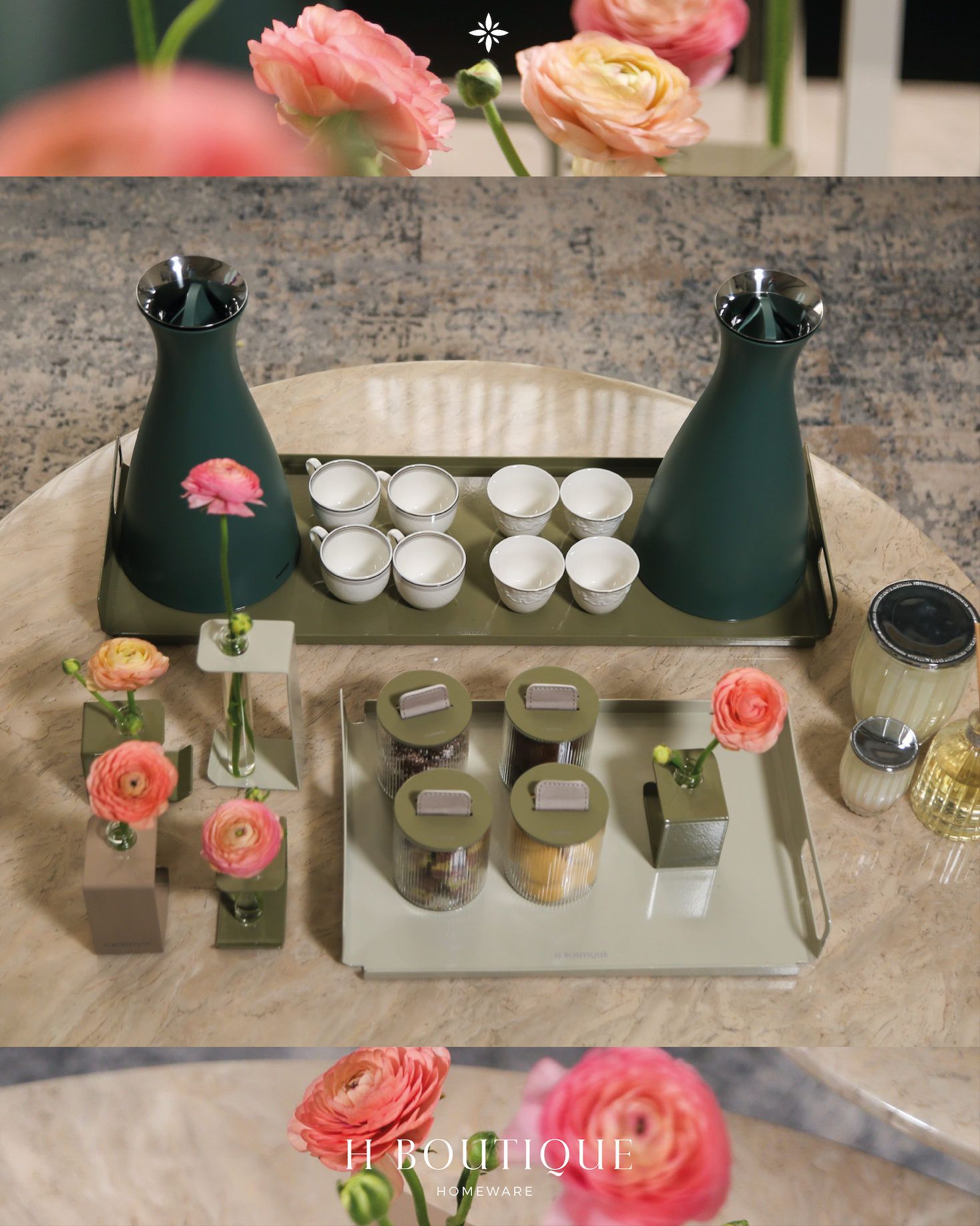 Convex Tray Olive Green SET OF 2 - L&M -