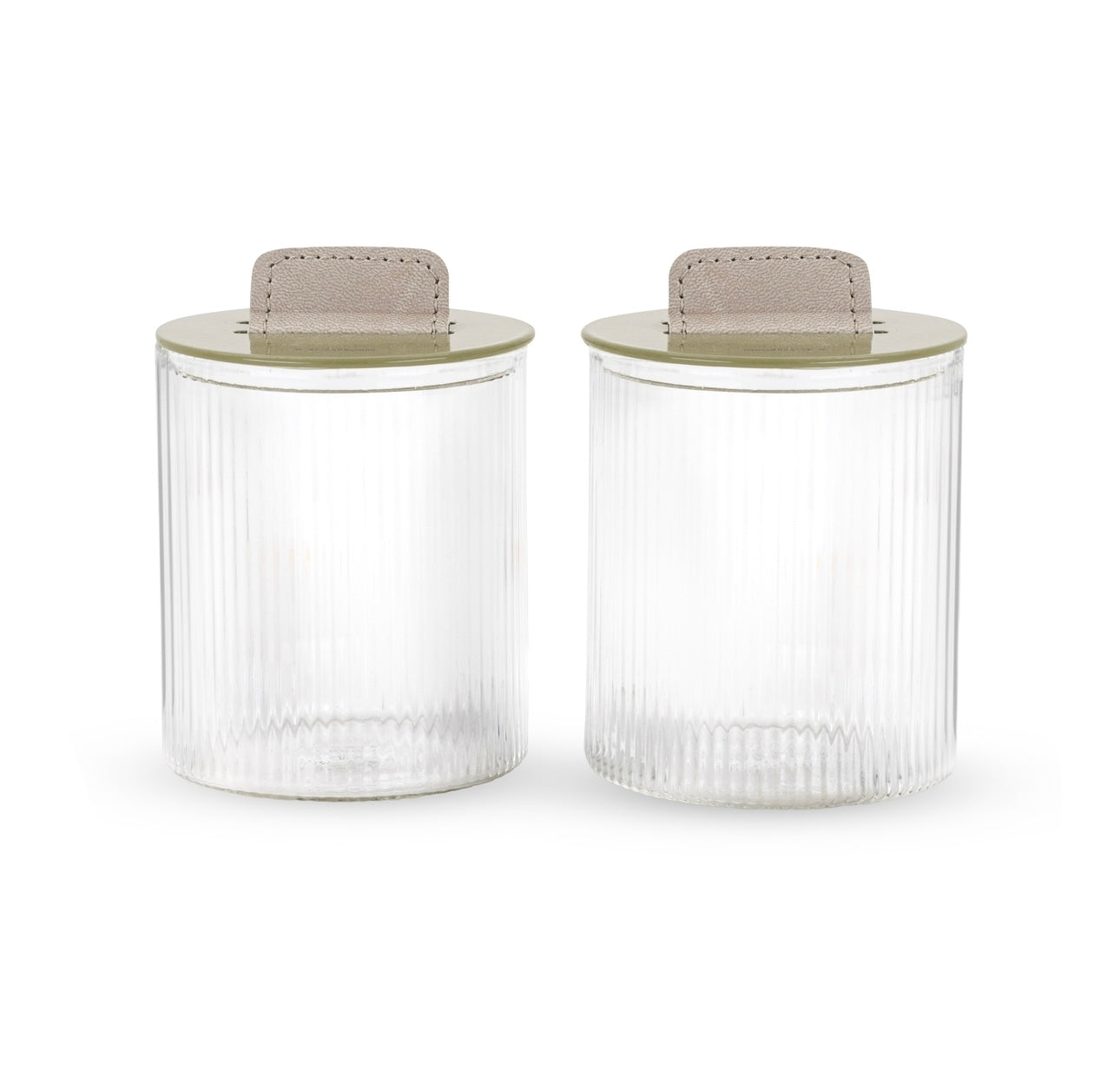 Convex Jar  Olive Green  SET OF 2