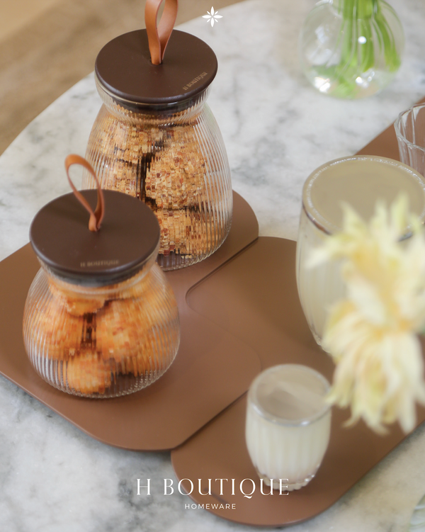 Lino Jar- Espresso Dust - Set Of 2 .