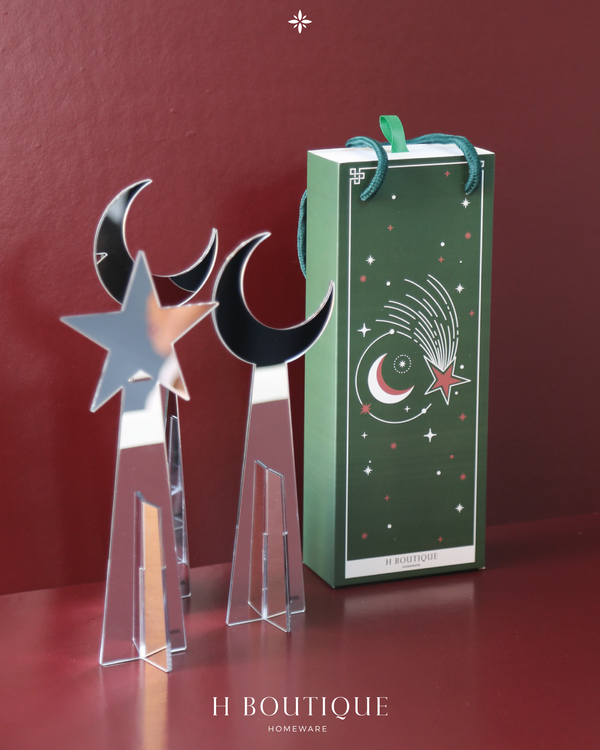 Star and Moon Table Stand - Set of 3 - Mirror